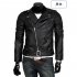 Men Leather Jacket Slim Fit Motorcycle Jacket Zipper Casual Coat Spring Autumn Winter black M