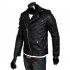 Men Leather Jacket Slim Fit Motorcycle Jacket Zipper Casual Coat Spring Autumn Winter black XXL