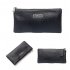 Men Leather Rectangle Wallet Soft Wear Resistance Retro Handbag Christmas Gift black
