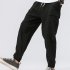 Men Leisure Pants Double Wrinkle Pants Large Size Slim Casual Trousers Navy L