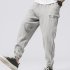 Men Leisure Pants Double Wrinkle Pants Large Size Slim Casual Trousers gray L