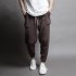 Men Leisure Pants Double Wrinkle Pants Large Size Slim Casual Trousers brown L