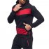 Men Leisure Stitch color Sweater Long Sleeve Casual Hooded Hoodie Outdoor Sports Jacket  black XXL