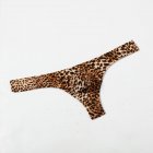 Men Leopard Print Sexy Briefs with Convex Pouch T back yellow M