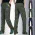 Men Lightweight Thin Loose Quick Dry Waterproof Trousers Pants for Outdoor Sports Mountaineering   Army green M