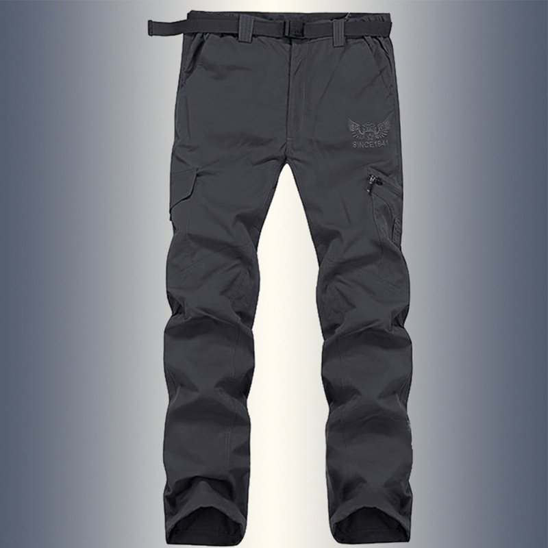 Men Lightweight Thin Loose Quick Dry Waterproof Trousers Pants for Outdoor Sports Mountaineering gray_XL