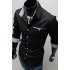 Men Long Sleeve Fashion Slim Casual Thin Plaid Shirt black 3XL