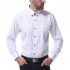 Men Long Sleeve Formal Shirt Casual Business Lapel Adults Tops with Pockets White XL
