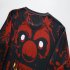 Men Long Sleeve T Shirt 3D Digital Printing Round Collar Halloween Horror Theme Tops Red M