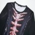 Men Long Sleeved Round Neck Shirt 3d Digital Printing Halloween Series Horror Theme Long Sleeve T shirt  Black L