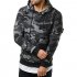 Men Long Sleeves Hoodie Fashion Camouflage Printing Casual Sweatshirt Large Size Slim Fit Pullover Sweater camouflage gray 2XL