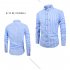 Men Long Sleeves T shirt Casual Button Down Breathable Cotton Shirt Plaid Printing Slim Fit Tops With Pocket light blue 42 2XL