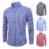 Men Long Sleeves T shirt Casual Button Down Breathable Cotton Shirt Plaid Printing Slim Fit Tops With Pocket dark blue 39 M