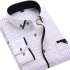 Men Long Sleeves T shirt Business Lapel Slim Fit Cardigan Tops Casual Polka Dot Printing Shirt XS15 41 XL