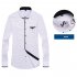 Men Long Sleeves T shirt Business Lapel Slim Fit Cardigan Tops Casual Polka Dot Printing Shirt XS16 41 XL