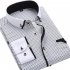 Men Long Sleeves T shirt Business Lapel Slim Fit Cardigan Tops Casual Polka Dot Printing Shirt XS16 40 L