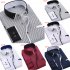 Men Long Sleeves T shirt Business Lapel Slim Fit Cardigan Tops Casual Polka Dot Printing Shirt XS16 41 XL