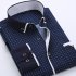 Men Long Sleeves T shirt Business Lapel Slim Fit Cardigan Tops Casual Polka Dot Printing Shirt XS17 41 XL