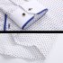 Men Long Sleeves T shirt Business Lapel Slim Fit Cardigan Tops Casual Polka Dot Printing Shirt XS18 39 M