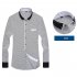Men Long Sleeves T shirt Business Lapel Slim Fit Cardigan Tops Casual Polka Dot Printing Shirt XS18 39 M