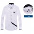Men Long Sleeves T shirt Business Lapel Slim Fit Cardigan Tops Casual Polka Dot Printing Shirt XS18 40 L