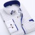 Men Long Sleeves T shirt Business Lapel Slim Fit Cardigan Tops Casual Polka Dot Printing Shirt XS18 40 L