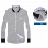 Men Long Sleeves T shirt Business Lapel Slim Fit Cardigan Tops Casual Polka Dot Printing Shirt XS18 44 XXXXL