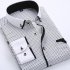 Men Long Sleeves T shirt Business Lapel Slim Fit Cardigan Tops Casual Polka Dot Printing Shirt XS19 44 XXXXL