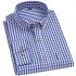 Men Long Sleeves T shirt Casual Button Down Breathable Cotton Shirt Plaid Printing Slim Fit Tops With Pocket Black and white 41 XL