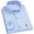 Men Long Sleeves T shirt Casual Button Down Breathable Cotton Shirt Plaid Printing Slim Fit Tops With Pocket Black and white 41 XL