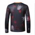 Men Long sleeved Shirt 3D Digital Printing Halloween Series Horror Theme Long Sleeved Round Neck Shirt Black L