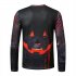 Men Long sleeved Shirt Round Neck 3D Digital Printing Halloween Series Horror Theme Long Sleeved Shirt Black  XL