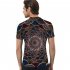 Men Loose 3D Colorful Digital Printing Round Collar Short Sleeve T Shirt for Couples XK 10142T XXXL