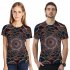 Men Loose 3D Colorful Digital Printing Round Collar Short Sleeve T Shirt for Couples XK 10142T XXXL
