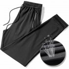 Men Loose Casual Sports Pants Summer Ice Silk Quick-drying Air Conditioning Breathable Trousers black M