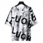 Men Loose Half Sleeves Shirt Summer Ice Silk Bottoming T-shirt Loose Round Neck Pullover Tops White M