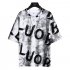 Men Loose Half Sleeves Shirt Summer Ice Silk Bottoming T shirt Loose Round Neck Pullover Tops White XL