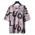 Men Loose Half Sleeves Shirt Summer Ice Silk Bottoming T shirt Loose Round Neck Pullover Tops pink M