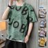 Men Loose Half Sleeves Shirt Summer Ice Silk Bottoming T shirt Loose Round Neck Pullover Tops pink M