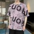 Men Loose Half Sleeves Shirt Summer Ice Silk Bottoming T shirt Loose Round Neck Pullover Tops pink XL