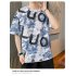 Men Loose Half Sleeves Shirt Summer Ice Silk Bottoming T shirt Loose Round Neck Pullover Tops pink XL