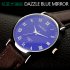 Men Luxury Blue Ray Waterproof Leather Band Quartz Wristwatch