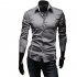 Men Luxury Casual Business Long Sleeve Slim Shirt white XL