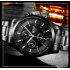 Men Luxury Sports Casual Waterproof Quartz Stainless Steel Watchband Wristwatch   Black surface 8251 