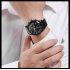Men Luxury Sports Casual Waterproof Quartz Stainless Steel Watchband Wristwatch   Black surface 8251 