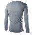 Men Metal Button V Neck Long Sleeve Slim Muscle T Shirt Grey XL