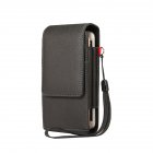 Men Mobile Phone Waist Bag Double Slot Vertical Universal Leather Case Compatible For Iphone13 Huawei S9plus black 6.7 inches