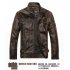 Men Motorcycle Leather Jacket Zipper Cool Fashionable Slim Fit PU Coat Top Khaki M