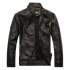 Men Motorcycle Leather Jacket Zipper Cool Fashionable Slim Fit PU Coat Top black XXL