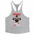 Men Muscle Bodybuilding Shirt Breathable Fitness Sport Vest black L